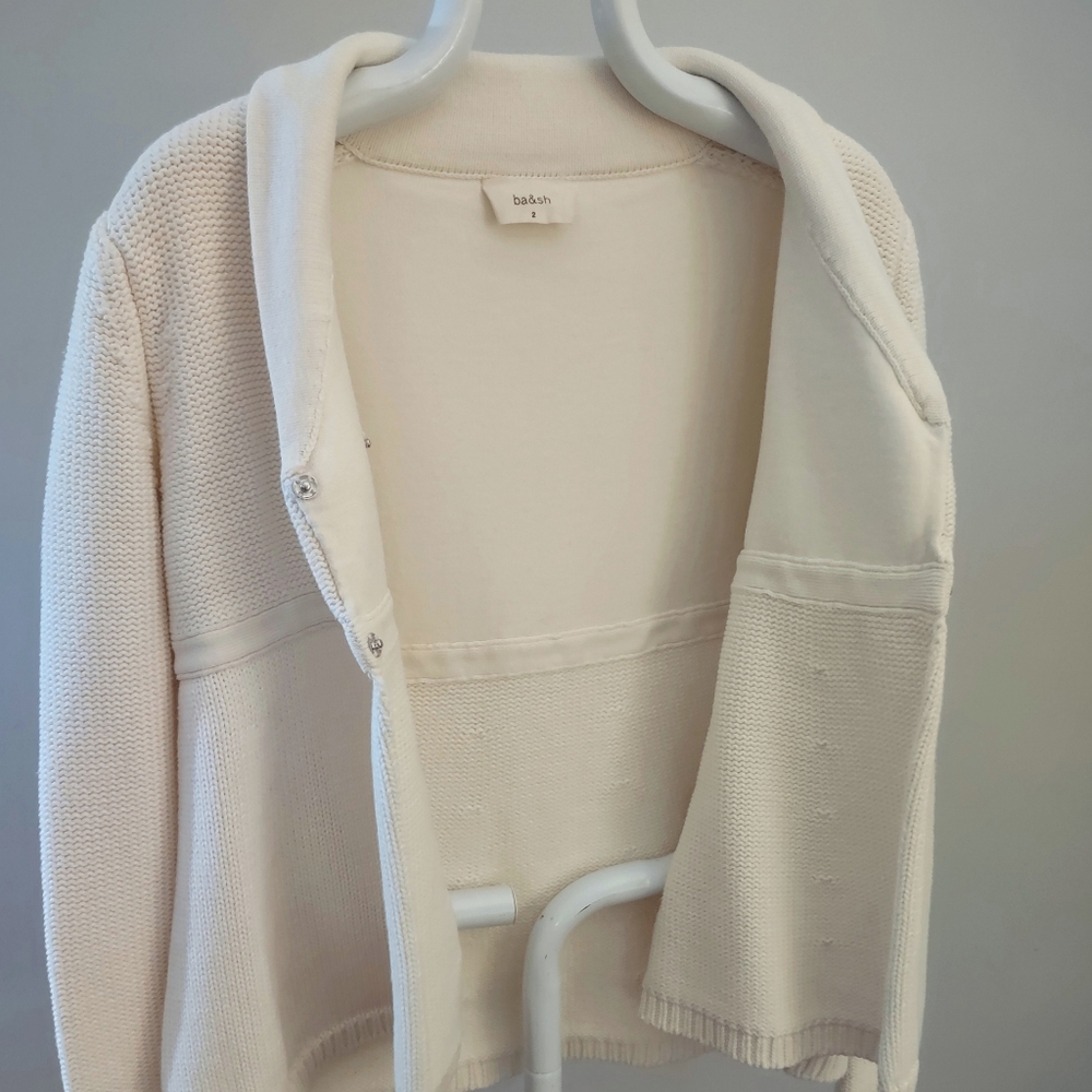Ba&sh Ivory Cardigan Empire Waist Sweater size 2 - Picture 6 of 12